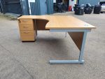 Used L Shape Office Desk Corner Workstation with Pedestal Drawers - Image 13