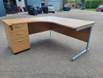 Used L Shape Office Desk Corner Workstation with Pedestal Drawers - Image 14