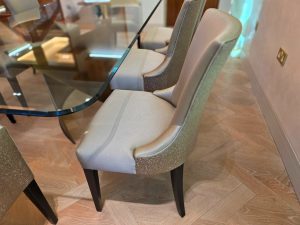 Luxury Glass Dining Table with Chair Set