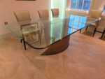 Luxury Glass Dining Table with Brass Base + 8 Premium Upholstered Chairs Set - Image 22