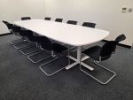 KMeeting Table w/ 10 Stacking Black Fabric Chairs - Set. 2x PALLETS DELIVERY - Image 4
