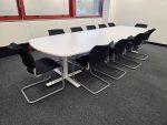 KMeeting Table w/ 10 Stacking Black Fabric Chairs - Set. 2x PALLETS DELIVERY - Image 15