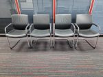 Cantilever Visitor Chairs with Chrome Frame - Set of 4 Seats. PALLET DELIVERY