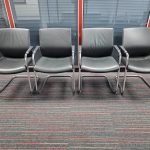 Cantilever Visitor Chairs with Chrome Frame - Set of 4 Seats. PALLET DELIVERY