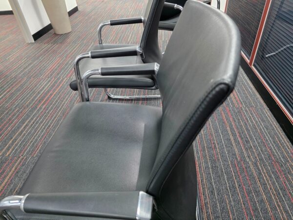 Black Cantilever Visitor chair with a chrome