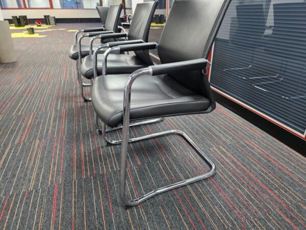 Black Visitor chair with a chrome