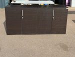 Credenza Office Storage Cupboard – Dark Wood and White Body Lockable Sideboard