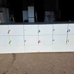 12-Door Locker Storage Unit - White with Graphite Frame by ASSMANN Büromöbel