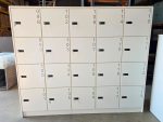 20 Door Locker Storage Unit - White with Combination Locks & Adjustable Shelves