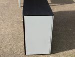 Credenza Office Storage Cupboard – Dark Wood and White Body Lockable Sideboard - Image 7