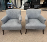 Lounge Grey Armchairs Occasional Reception Bedroom Upholstered Chairs - Set of 2