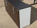 Credenza Office Storage Cupboard – Dark Wood and White Body Lockable Sideboard - Image 8