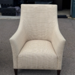 Elegant Beige Lounge Armchair – Upholstered Fabric Accent / Occasional Unit