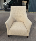 Elegant Beige Lounge Armchair – Upholstered Fabric Accent / Occasional Unit - Image 4