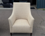 Elegant Beige Lounge Armchair – Upholstered Fabric Accent / Occasional Unit - Image 15