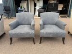 Lounge Grey Armchairs Occasional Reception Bedroom Upholstered Chairs - Set of 2 - Image 2