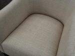 Elegant Beige Lounge Armchair – Upholstered Fabric Accent / Occasional Unit - Image 10