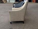 Elegant Beige Lounge Armchair – Upholstered Fabric Accent / Occasional Unit - Image 13