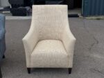 Elegant Beige Lounge Armchair – Upholstered Fabric Accent / Occasional Unit - Image 14