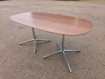 Walnut Office Meeting Table - Chrome & Aluminium Pedestal Base - 150cm - Image 3
