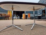 Walnut Office Meeting Table - Chrome & Aluminium Pedestal Base - 150cm - Image 7