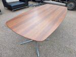 Walnut Office Meeting Table - Chrome & Aluminium Pedestal Base - 180cm - Image 2
