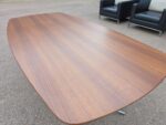 Walnut Office Meeting Table - Chrome & Aluminium Pedestal Base - 180cm - Image 5