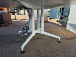 Kusch+Co Circular Meeting Table – White Top and Legs with Built-In Power - 150cm - Image 10