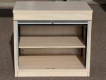 Lockable Office Tambour Cupboard - Desk Height Shutter Door Wooden Storage - Image 6