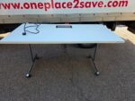 Mobile Flip Top Table -  Data Module and Lockable Castors - 160 x 80cm - Image 15