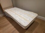 Single Divan Bed with Striped Upholstered Headboard - 18cm Thick Mattress - Image 3