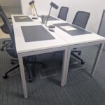 Used White Office Desk With Drawers 1200mm – Rectangular Computer Workstation