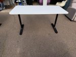 IKEA Bekant Office Desk - Height Adjustable with White Top and Black Frame