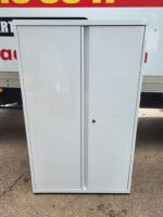Office White Metal Cabinet with Adjustable Shelves - 2 Door Lockable Cupboard