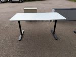 IKEA Bekant Office Desk - Height Adjustable with White Top and Black Frame - Image 9