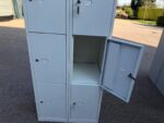 Bisley Steel Locker Cabinet – 8 Door Light Grey Office Staff Storage Unit - Image 3