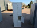 Bisley Steel Locker Cabinet – 8 Door Light Grey Office Staff Storage Unit - Image 14