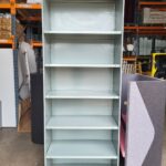 Metal Tall Garage Storage - Mid Century Vintage Shelving Grey Bookshelf - 1970's