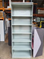 Metal Tall Garage Storage - Mid Century Vintage Shelving Grey Bookshelf - 1970's