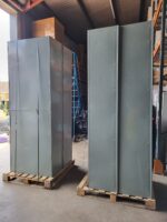 Metal Tall Garage Storage - Mid Century Vintage Shelving Grey Bookshelf - 1970's - Image 5