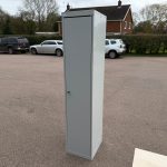 Laptop Locker Metal Storage Single Door Steel Lockable Grey Office Cabinet