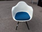 VITRA Eames Upholstered Armchair with Blue Cushion and Dark Legs - Visitor Seat - Image 13