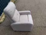 Compact Fabric Recliner Armchair – Light Grey, Manual Recline with Footrest - Image 2