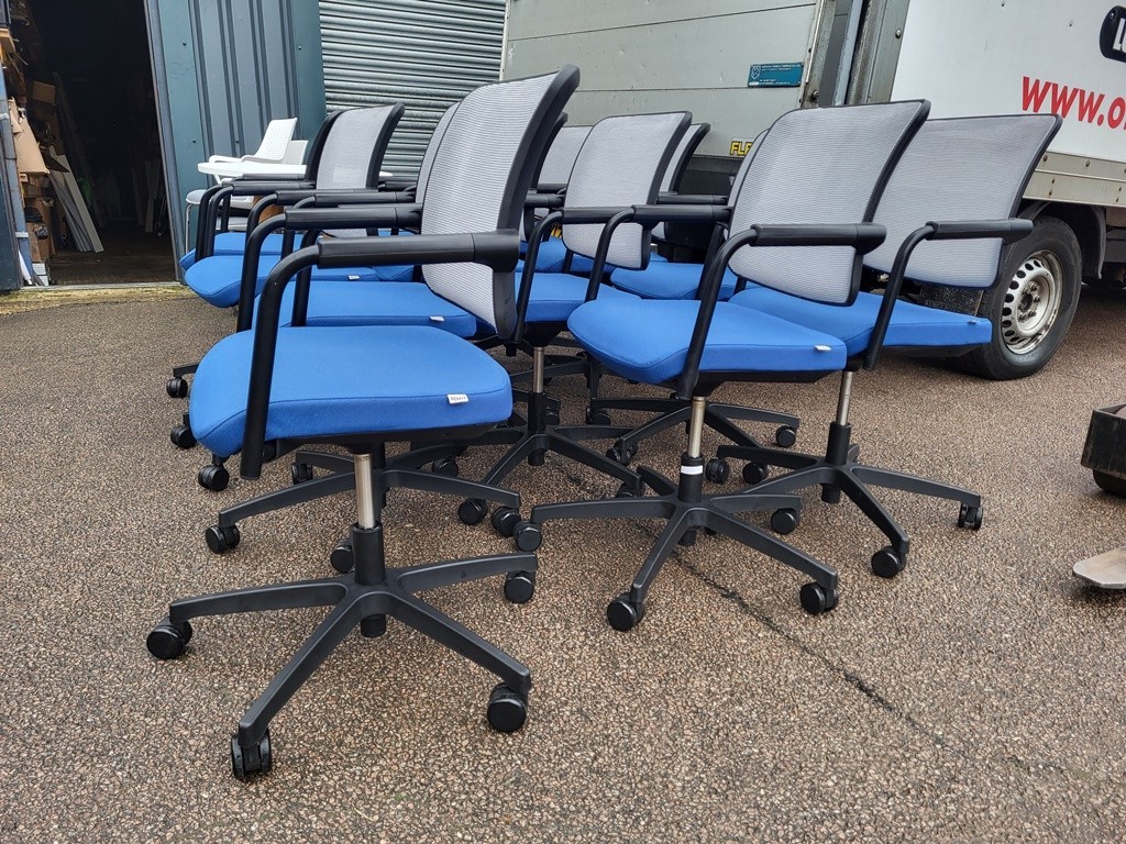 Office Chair in Blue Fabric