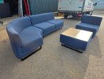 Mark Reception Office Sofas | 2-Seater Blue Corner Sofa, Armchair & Coffee Table - Image 2