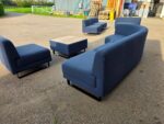 Mark Reception Office Sofas | 2-Seater Blue Corner Sofa, Armchair & Coffee Table - Image 5
