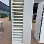 IKEA White Wardrobe Cabinet with 13 Sliding Shelves and 1 Fixed Shelf - Slim