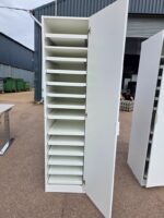 IKEA White Wardrobe Cabinet with 13 Sliding Shelves and 1 Fixed Shelf - Slim
