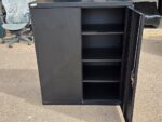 Black Storage Office Cupboard – Lockable Cabinet with 3 Adjustable Shelves - Image 2