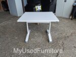 Flip Top Folding Table on Wheels – White Mobile Desk 80cm - Office Workstation - Image 3